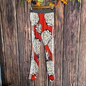 Adidas red pineapple leggings